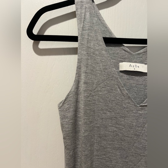 Azoe Stretchable Heathered Gray Fitted Bodycon Midi Dress Size Small - Picture 5 of 8